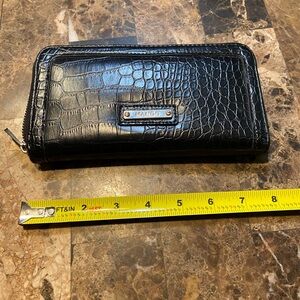 Mango Black Croc Embossed Wallet